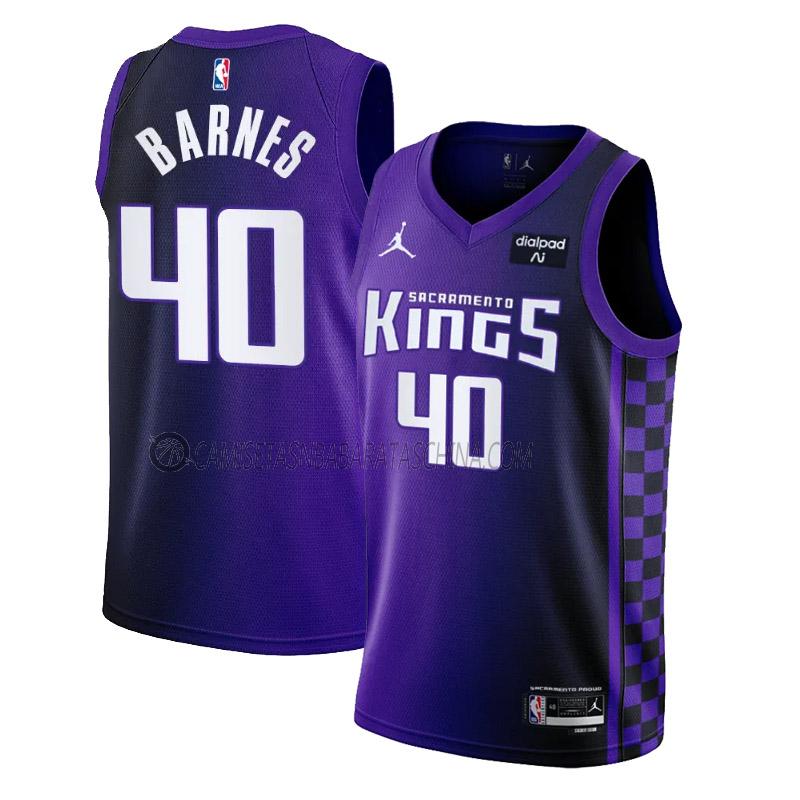 camiseta harrison barnes sacramento kings de 40 hombre statement edition 2023-24 púrpura