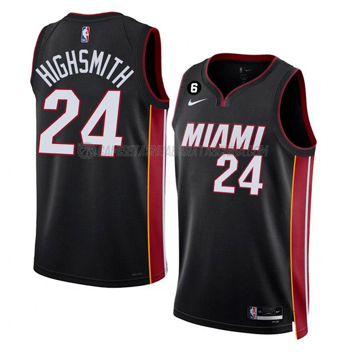 camiseta haywood highsmith miami heat de 24 hombre icon edition 2023 negro