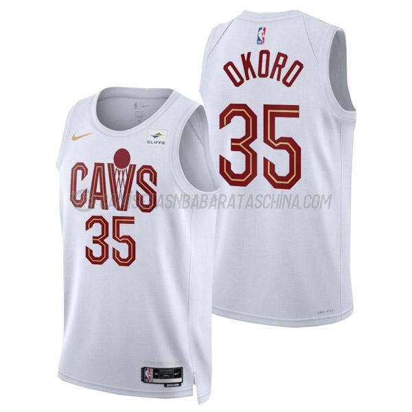 camiseta isaac okoro cleveland cavaliers de 35 hombre association edition 2023 blanco