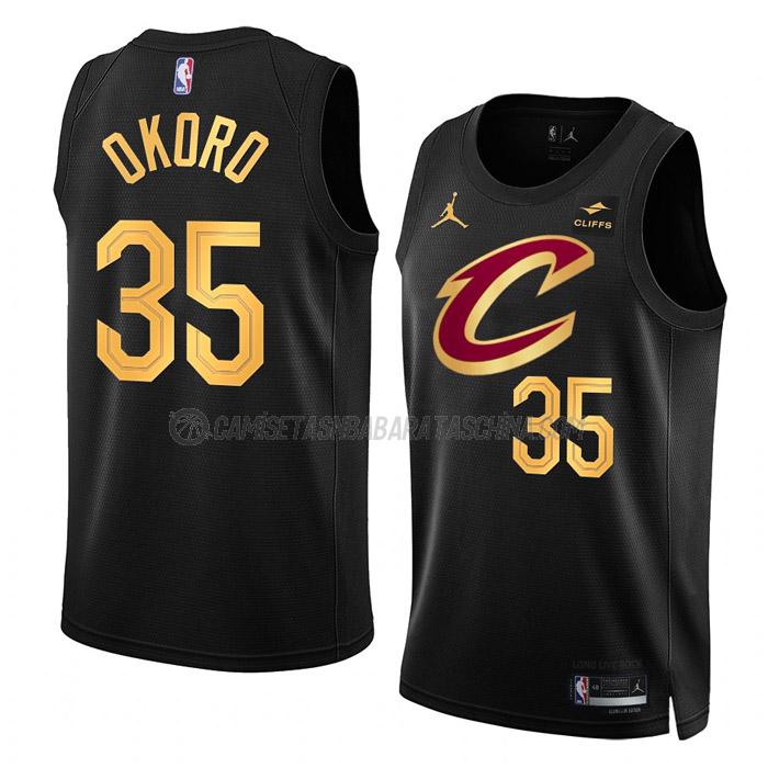 camiseta isaac okoro cleveland cavaliers de 35 hombre statement edition 2023 negro