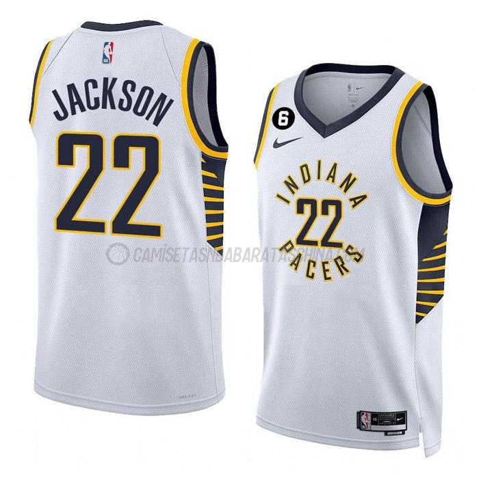 camiseta isaiah jackson indiana pacers de 22 hombre association edition 2023 blanco