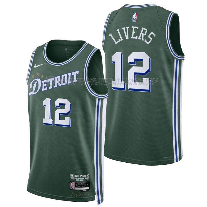 camiseta isaiah livers detroit pistons de 12 hombre city edition 2023 verde