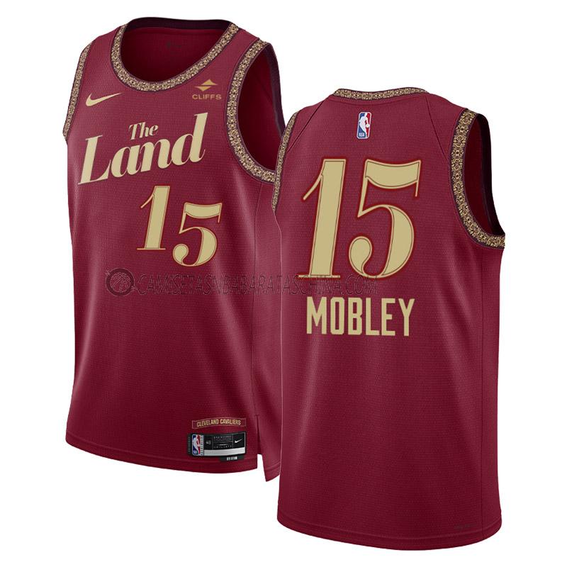 camiseta isaiah mobley cleveland cavaliers de 15 hombre city edition 2023-24 negro