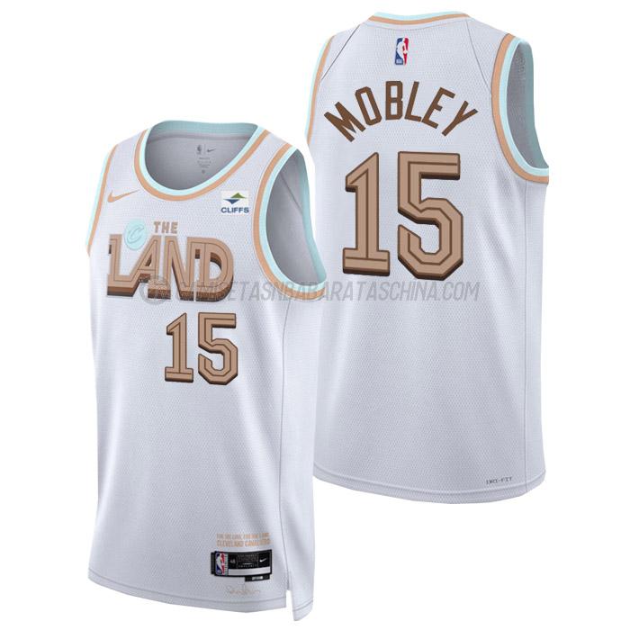 camiseta isaiah mobley cleveland cavaliers de 15 hombre city edition 2023 blanco