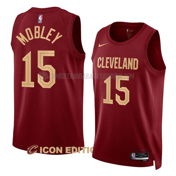 camiseta isaiah mobley cleveland cavaliers de 15 hombre icon edition 2023 rojo