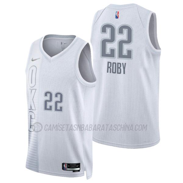 camiseta isaiah roby oklahoma city thunder de 22 hombre city edition 2022 blanco