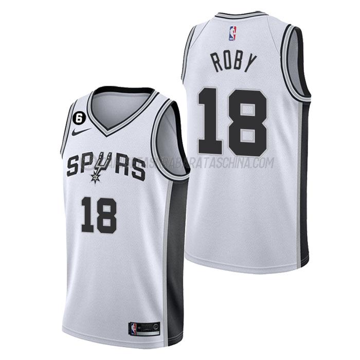 camiseta isaiah roby san antonio spurs de 18 hombre association edition 2023 blanco