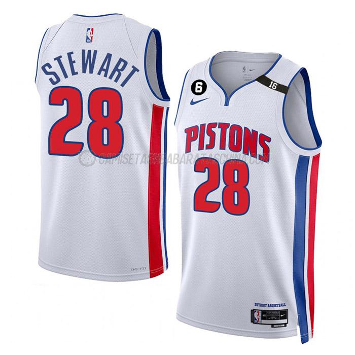 camiseta isaiah stewart detroit pistons de 28 hombre association edition 2023 blanco