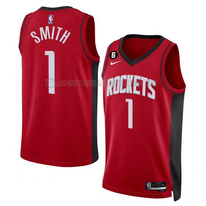 camiseta jabari smith houston rockets de 1 hombre icon edition 2023 rojo