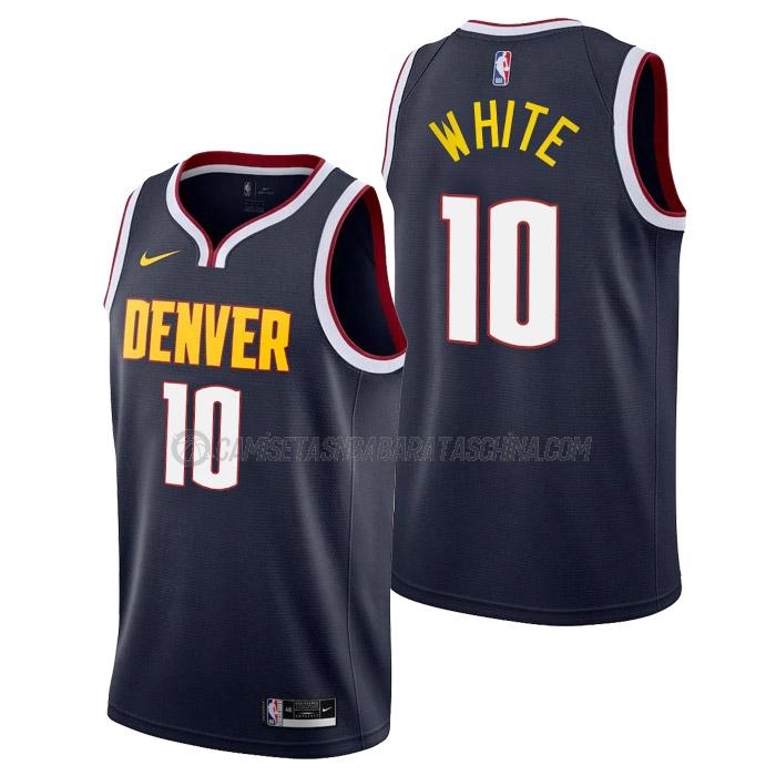 camiseta jack white denver nuggets de 10 hombre icon edition 2023 azul marino