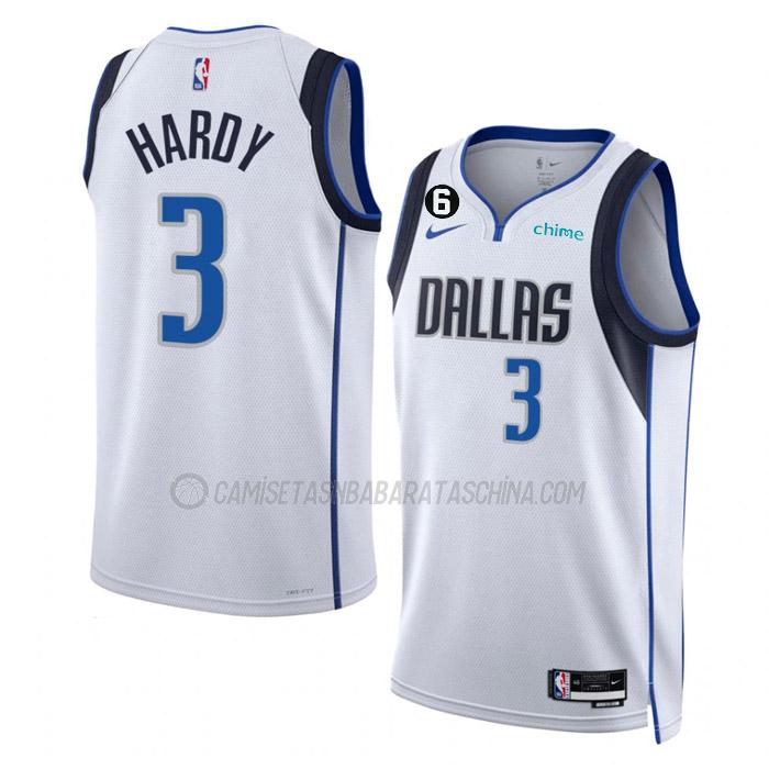 camiseta jaden hardy dallas mavericks de 3 hombre association edition 2023 blanco