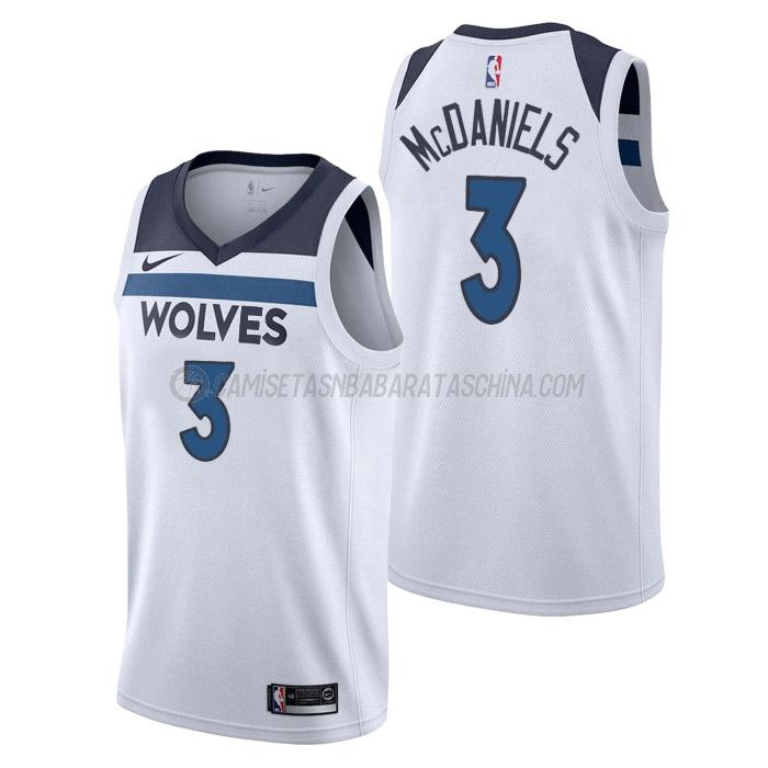 camiseta jaden mcdaniels minnesota timberwolves de 3 hombre association edition 2023 blanco