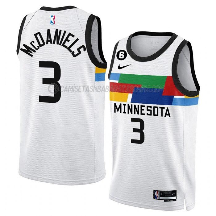 camiseta jaden mcdaniels minnesota timberwolves de 3 hombre city edition 2023 blanco