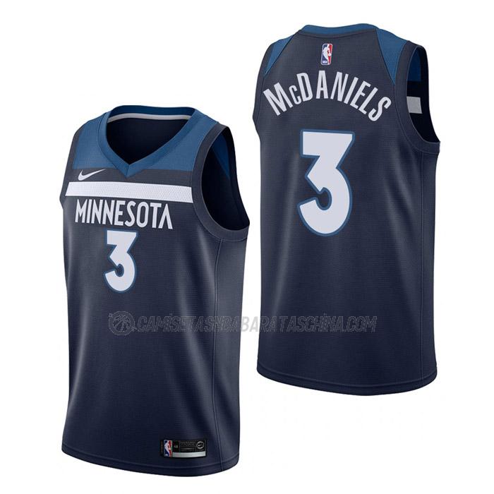 camiseta jaden mcdaniels minnesota timberwolves de 3 hombre icon edition 2023 azul marino