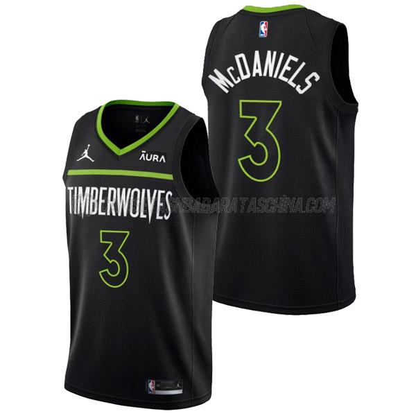 camiseta jaden mcdaniels minnesota timberwolves de 3 hombre statement edition 2023 negro