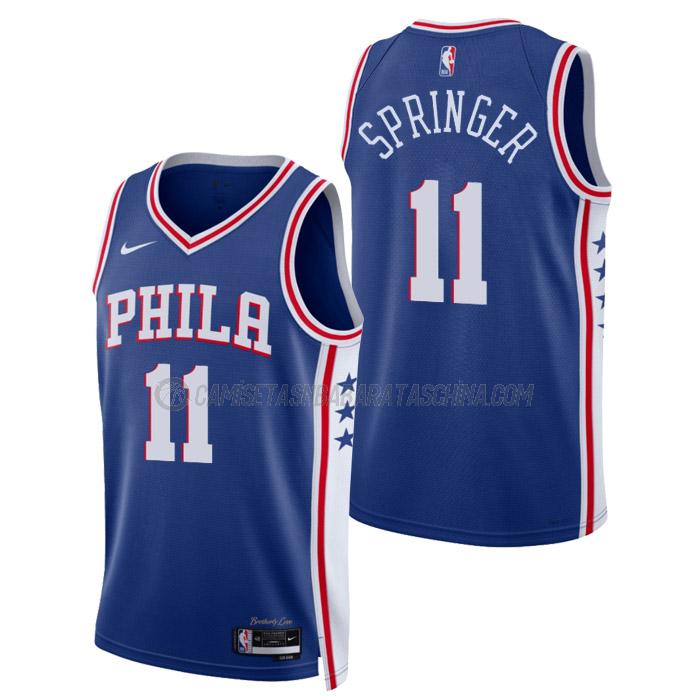 camiseta jaden springer philadelphia 76ers de 11 hombre icon edition 2023 azul