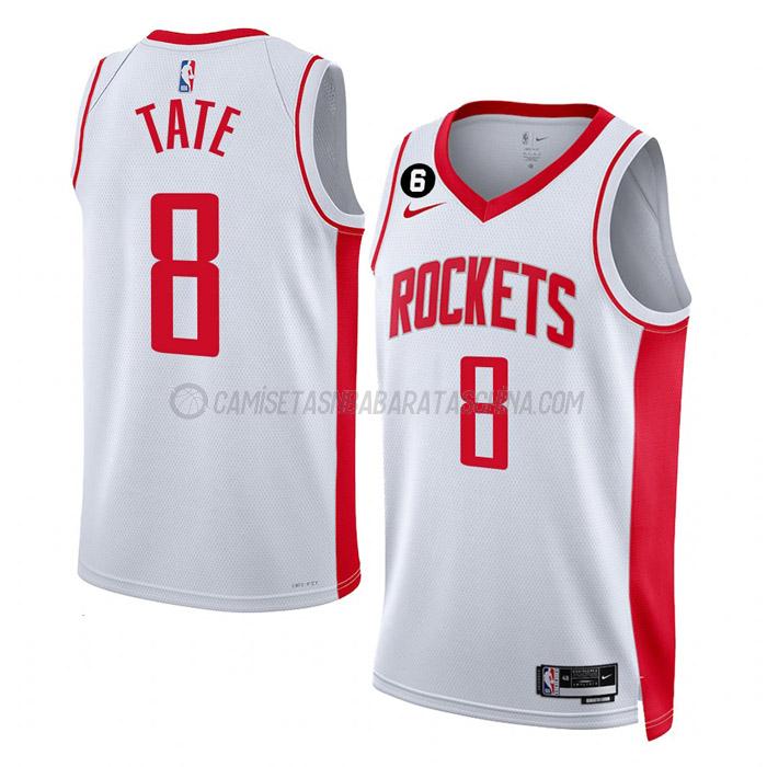 camiseta jae'sean tate houston rockets de 8 hombre association edition 2023 blanco