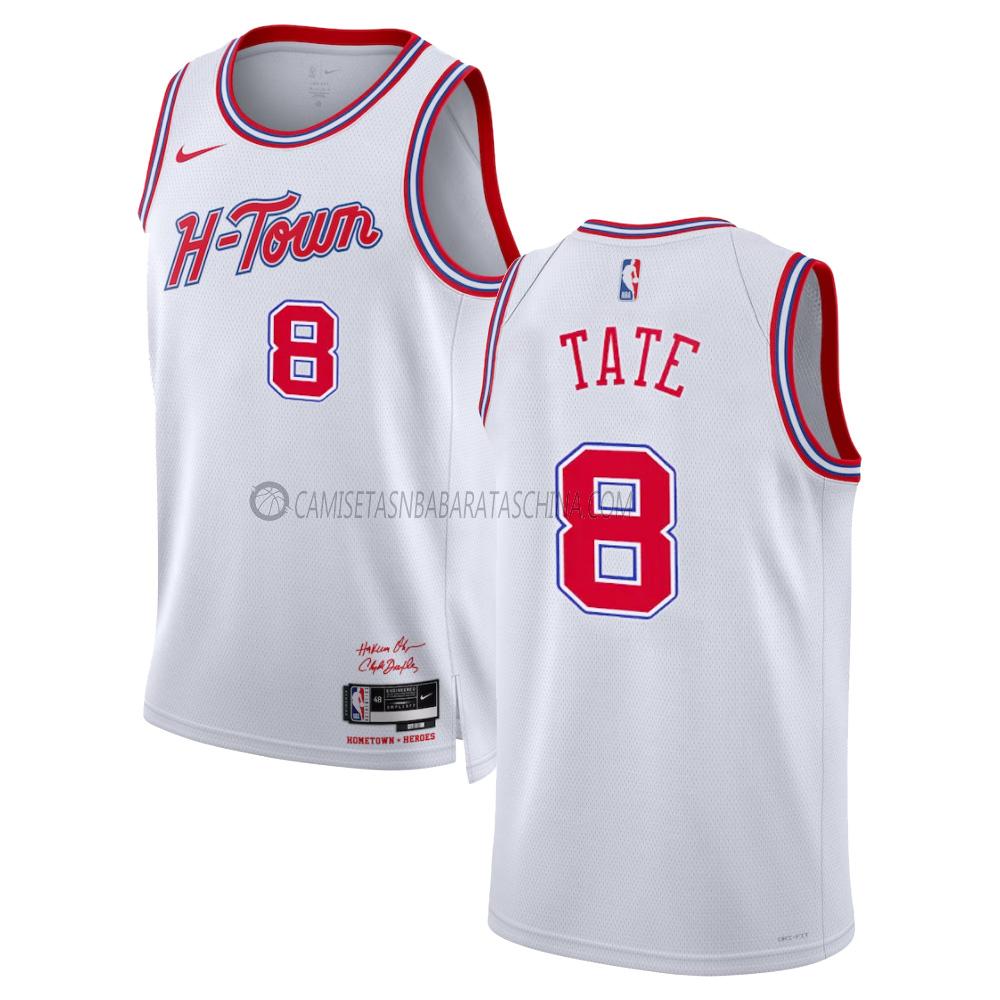 camiseta jae'sean tate houston rockets de 8 hombre city edition 2023-24 bianco