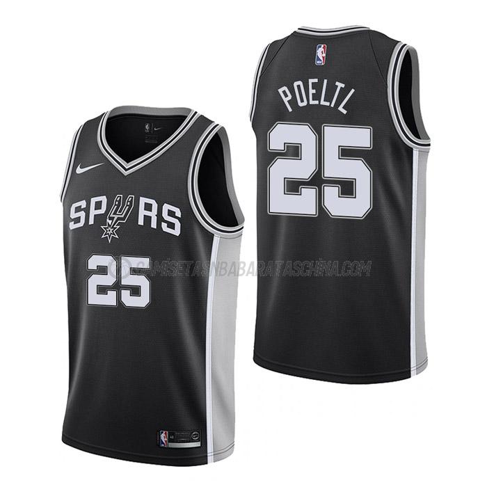 camiseta jakob poeltl san antonio spurs de 25 hombre icon edition 2023 negro