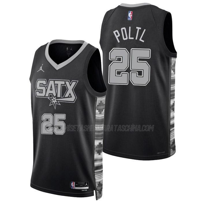 camiseta jakob poltl san antonio spurs de 25 hombre statement edition 2023 negro