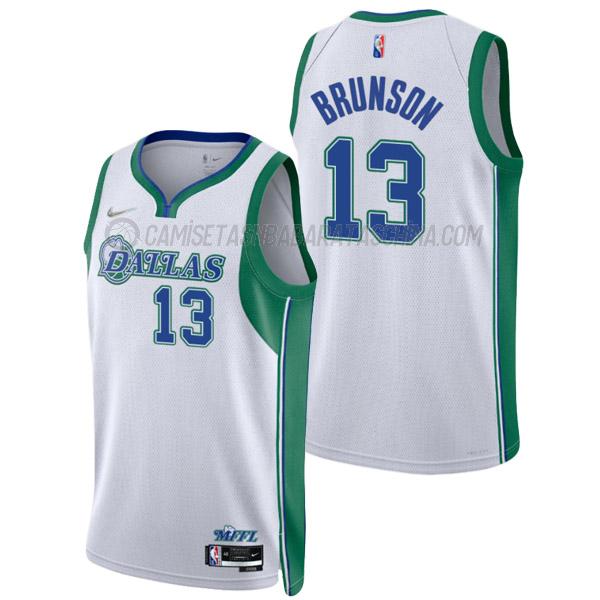 camiseta jalen brunson dallas mavericks de 13 hombre city edition 2022 blanco