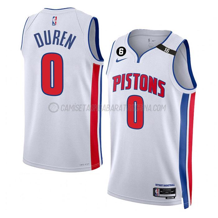 camiseta jalen duren detroit pistons de 0 hombre association edition 2023 blanco