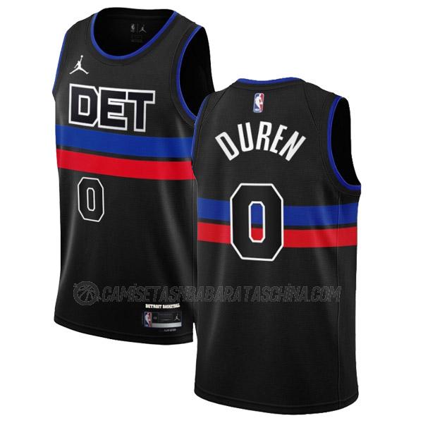 camiseta jalen duren detroit pistons de 0 hombre statement edition 2023 negro