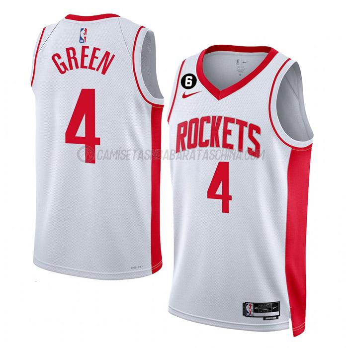 camiseta jalen green houston rockets de 4 hombre association edition 2023 blanco