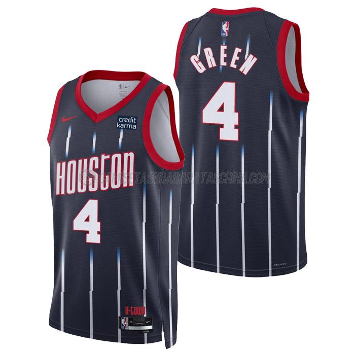 camiseta jalen green houston rockets de 4 hombre city edition 2023 azul