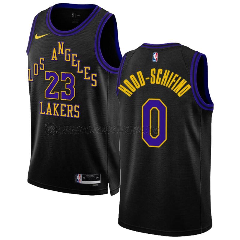 camiseta jalen hood-schifino los angeles lakers de 0 hombre city edition 2023-24 negro