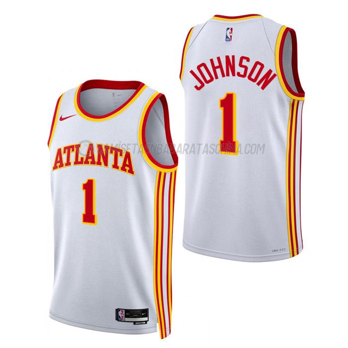 camiseta jalen johnson atlanta hawks de 1 hombre association edition 2023 blanco