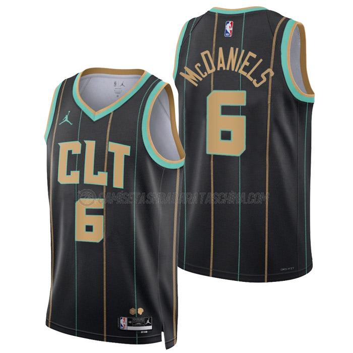 camiseta jalen mcdaniels charlotte hornets de 6 hombre city edition 2023 negro