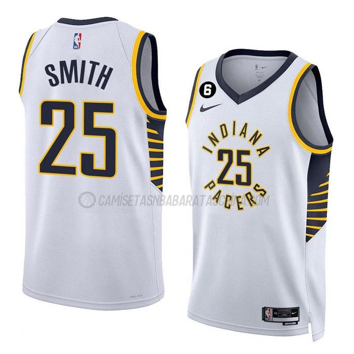 camiseta jalen smith indiana pacers de 25 hombre association edition 2023 blanco