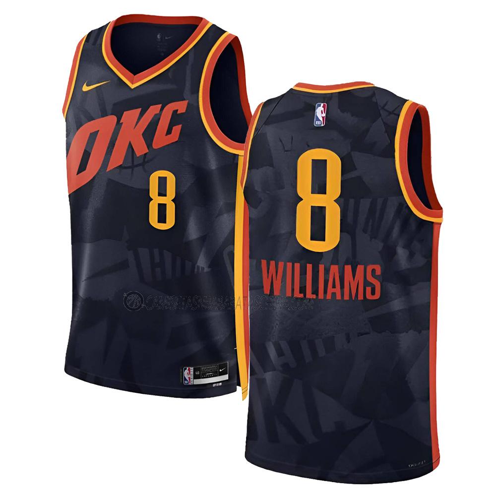 camiseta jalen williams oklahoma city thunder de 8 hombre city edition 2023-24 negro