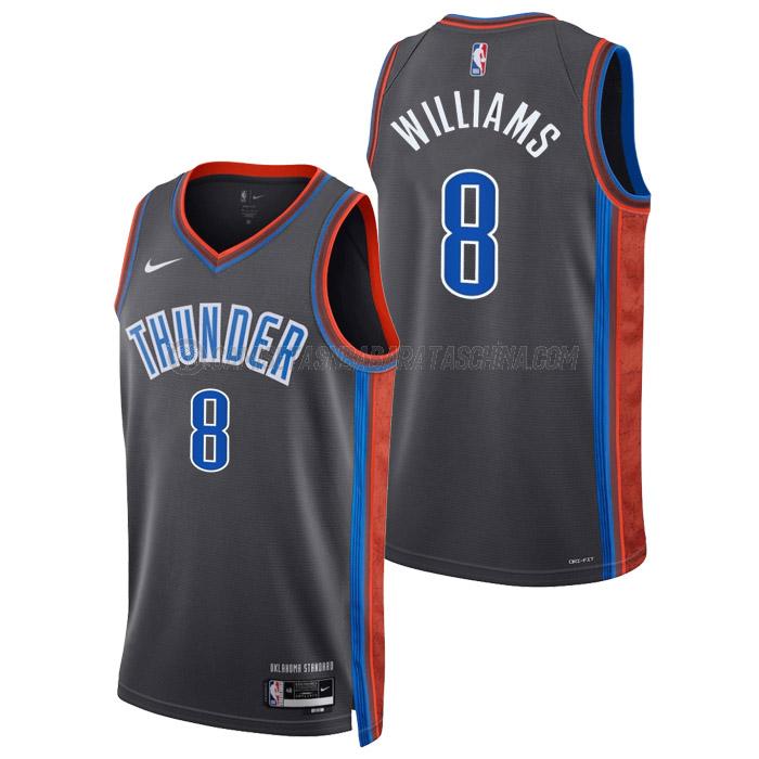 camiseta jalen williams oklahoma city thunder de 8 hombre city edition 2023 gris