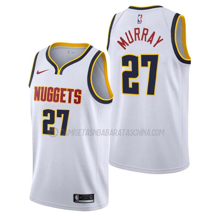 camiseta jamal murray denver nuggets de 27 hombre association edition 2023 blanco