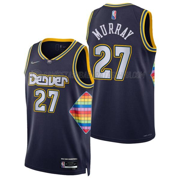 camiseta jamal murray denver nuggets de 27 hombre city edition 2022 azul marino