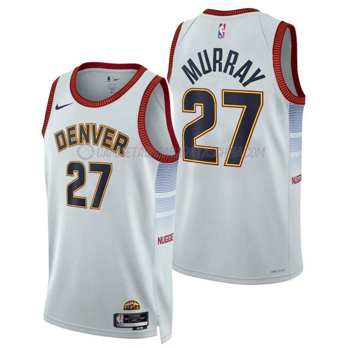 camiseta jamal murray denver nuggets de 27 hombre city edition 2023 blanco