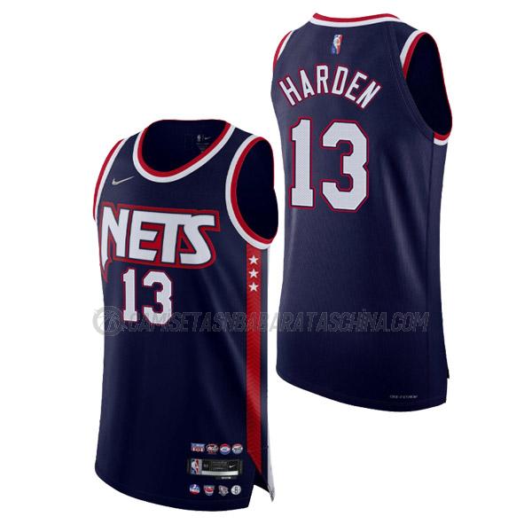 camiseta james harden brooklyn nets de 13 hombre city edition 2022 azul marino