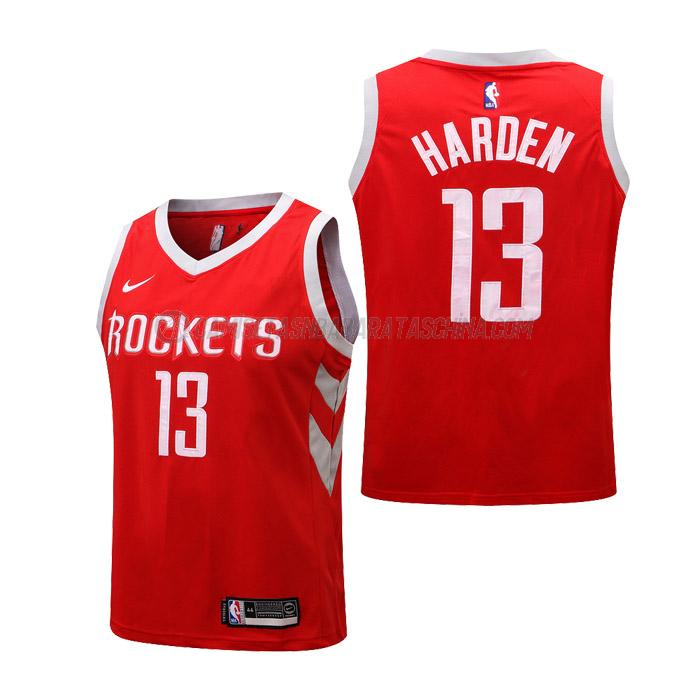 camiseta james harden houston rockets de 13 niños icon edition 2019 rojo