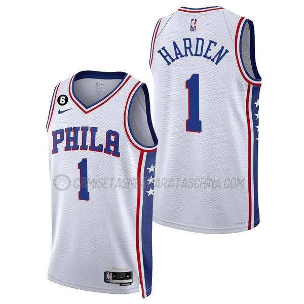 camiseta james harden philadelphia 76ers de 1 hombre association edition 2023 blanco