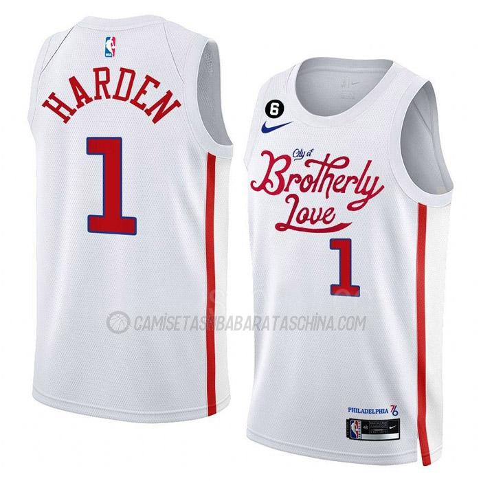 camiseta james harden philadelphia 76ers de 1 hombre city edition 2023 blanco