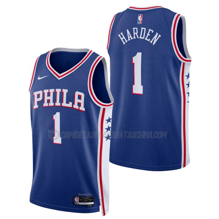 camiseta james harden philadelphia 76ers de 1 hombre icon edition 2023 azul