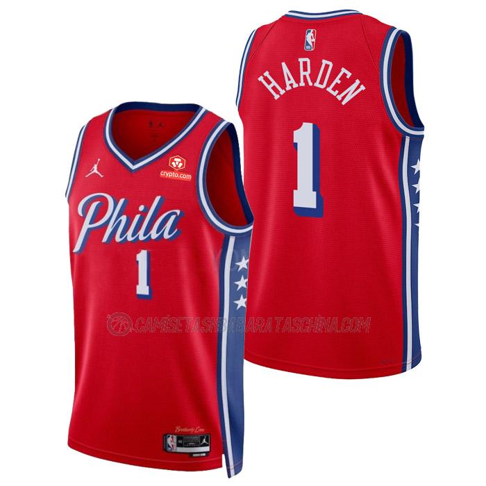 camiseta james harden philadelphia 76ers de 1 hombre statement edition 2023 rojo