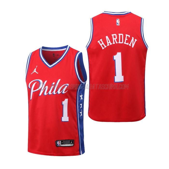 camiseta james harden philadelphia 76ers de 1 niños statement edition 2023 rojo