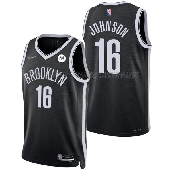 camiseta james johnson brooklyn nets de 16 hombre icon edition 2022 negro