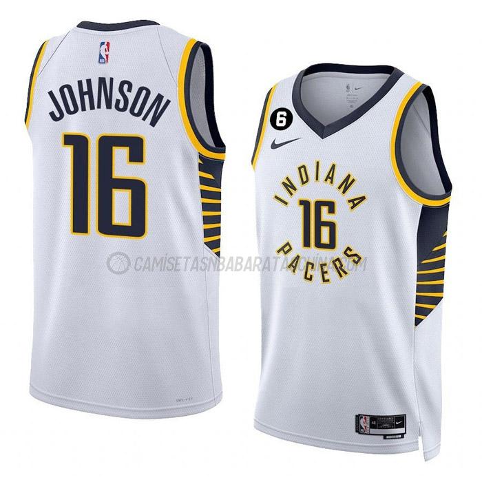 camiseta james johnson indiana pacers de 16 hombre association edition 2023 blanco