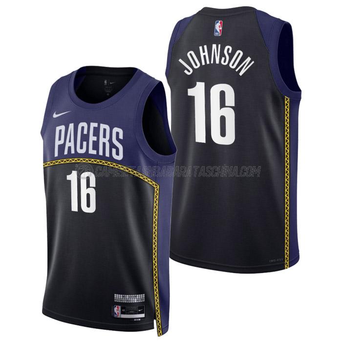 camiseta james johnson indiana pacers de 16 hombre city edition 2023 negro