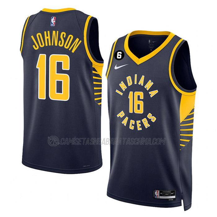 camiseta james johnson indiana pacers de 16 hombre icon edition 2023 azul marino