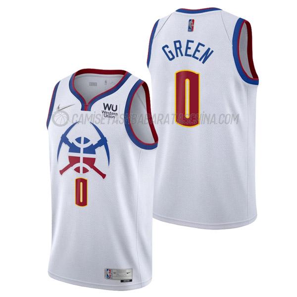 camiseta jamychal green denver nuggets de 0 hombre earned edition 2021 blanco